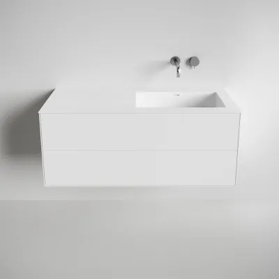 Copenhagen Chic 120R - Baderomsmøbler, Corian®, Matt hvit