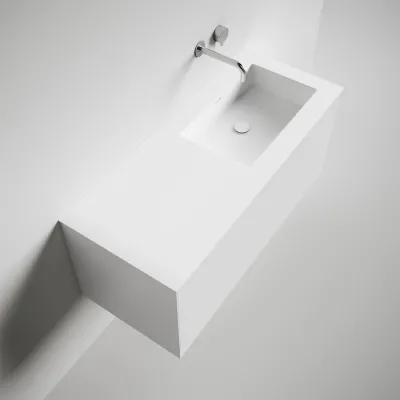 Copenhagen Chic 120R - Baderomsmøbler, Corian®, Matt hvit