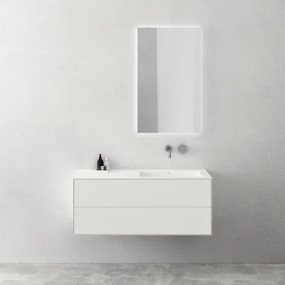 Copenhagen Chic 120R - Baderomsmøbler, Corian®, Matt hvit