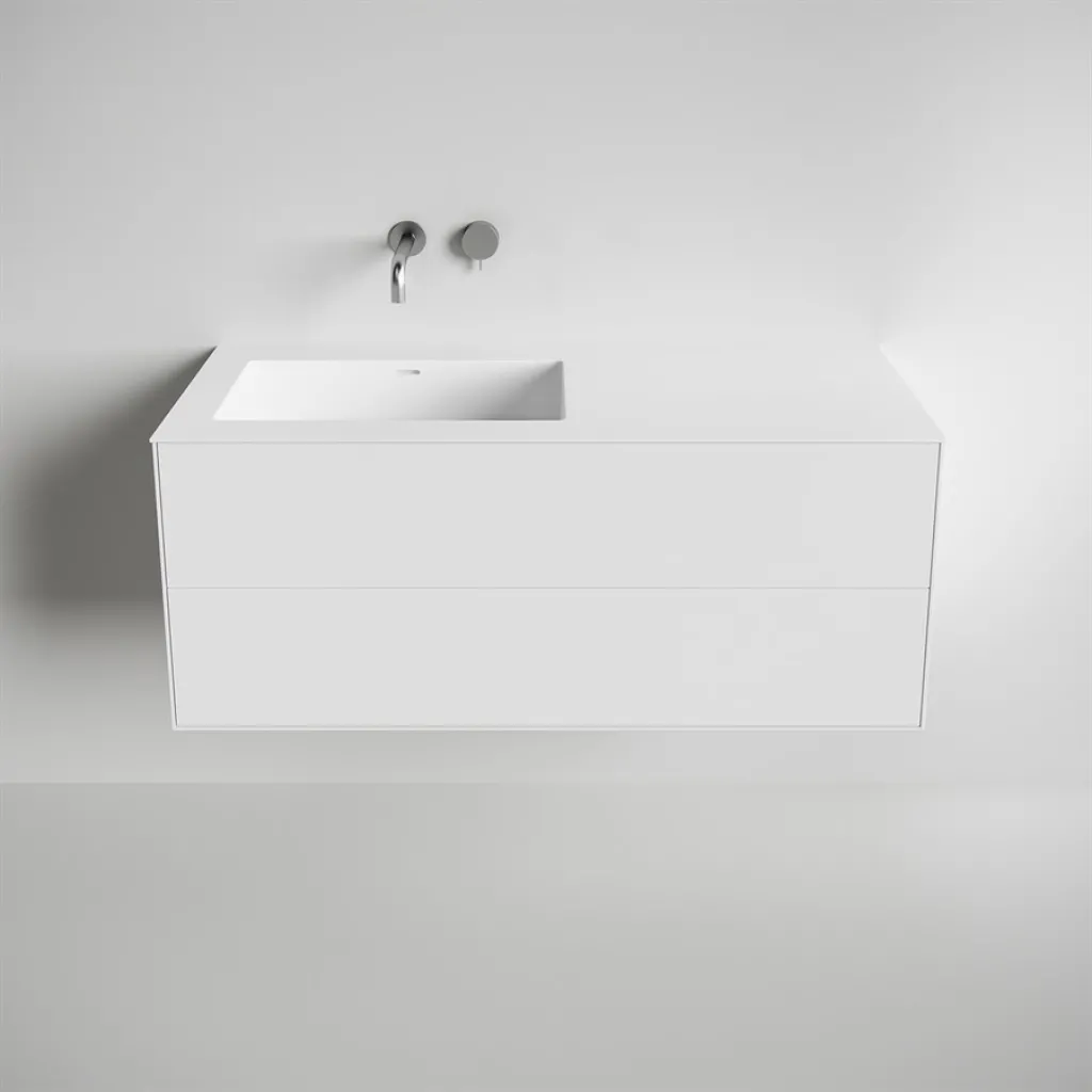Copenhagen Chic 120L - Baderomsmøbler, Corian®, Matt hvit