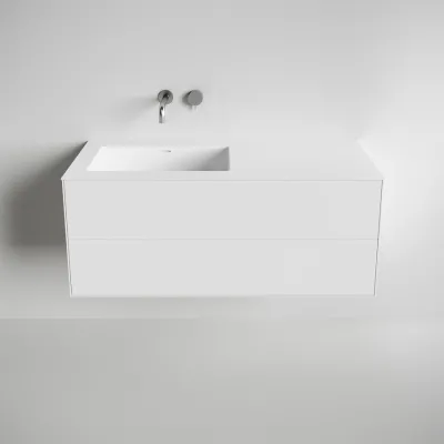 Copenhagen Chic 120L - Baderomsmøbler, Corian®, Matt hvit