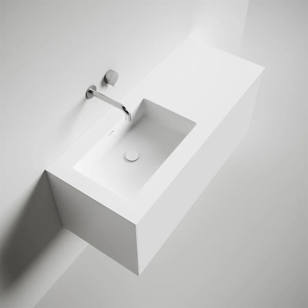 Copenhagen Chic 120L - Baderomsmøbler, Corian®, Matt hvit