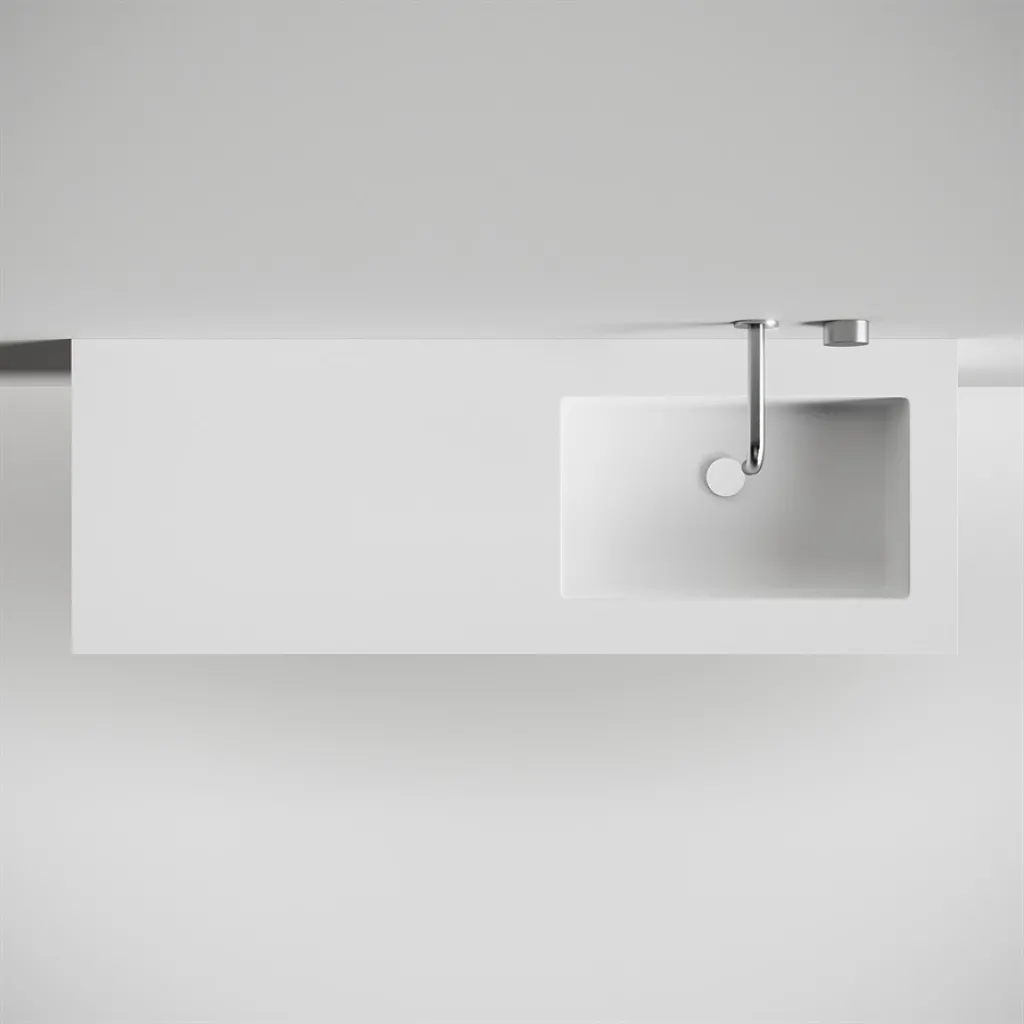 Copenhagen Chic 140R - Baderomsmøbler, Corian®, Matt hvit