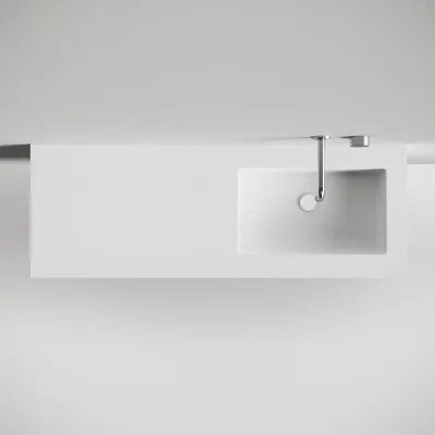 Copenhagen Chic 140R - Baderomsmøbler, Corian®, Matt hvit