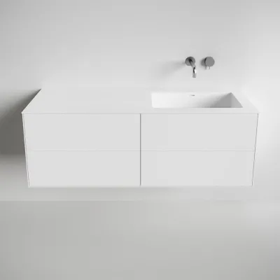 Copenhagen Chic 140R - Baderomsmøbler, Corian®, Matt hvit