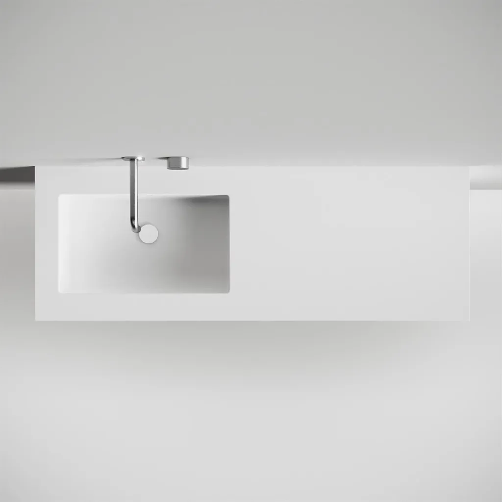 Copenhagen Chic 140L - Baderomsmøbler, Corian®, Matt hvit