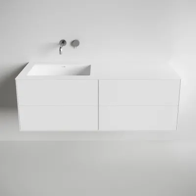Copenhagen Chic 140L - Baderomsmøbler, Corian®, Matt hvit
