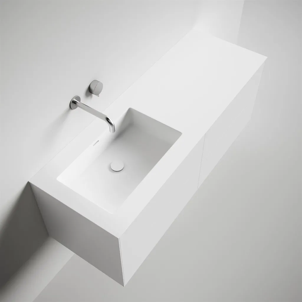 Copenhagen Chic 140L - Baderomsmøbler, Corian®, Matt hvit