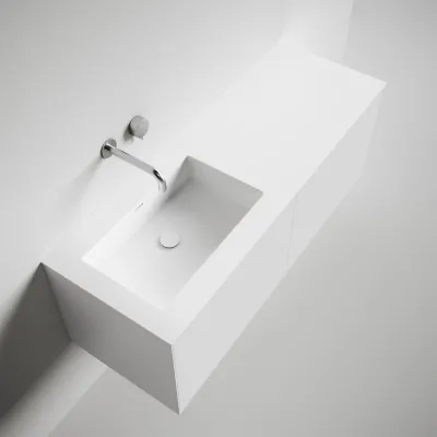 Copenhagen Chic 140L - Baderomsmøbler, Corian®, Matt hvit