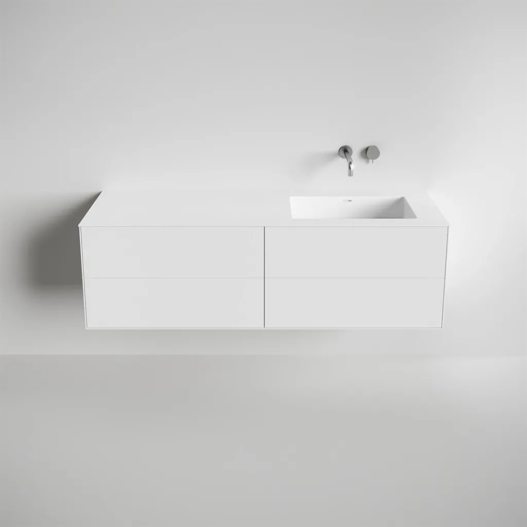 Copenhagen Chic 160R - Baderomsmøbler, Corian®, Matt hvit