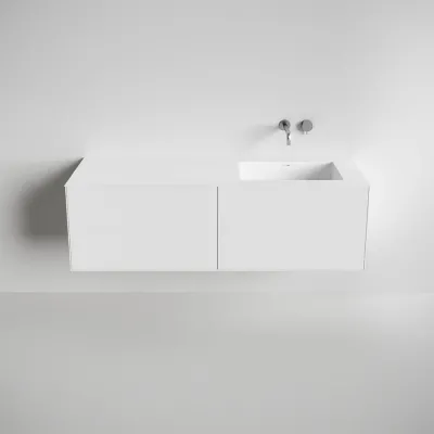 Copenhagen Chic 160R - Baderomsmøbler, Corian®, Matt hvit