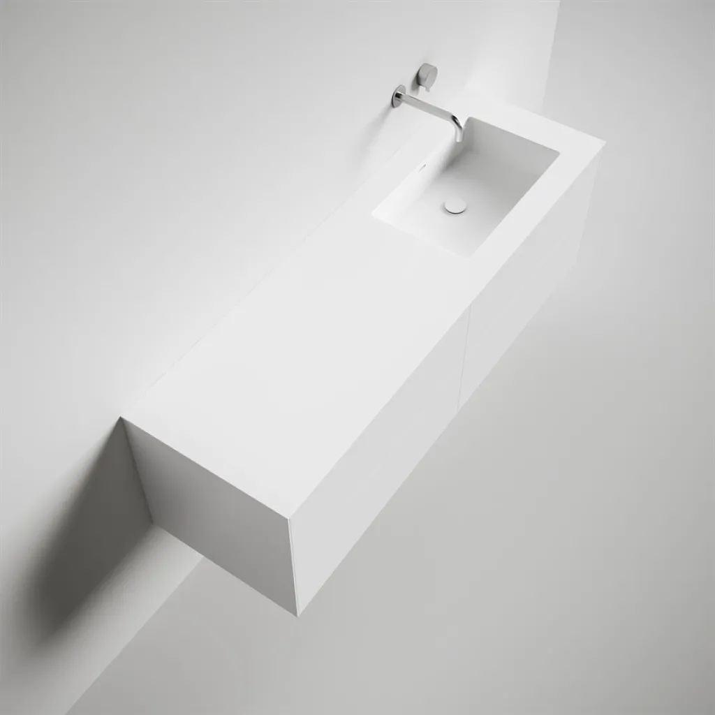 Copenhagen Chic 160R - Baderomsmøbler, Corian®, Matt hvit