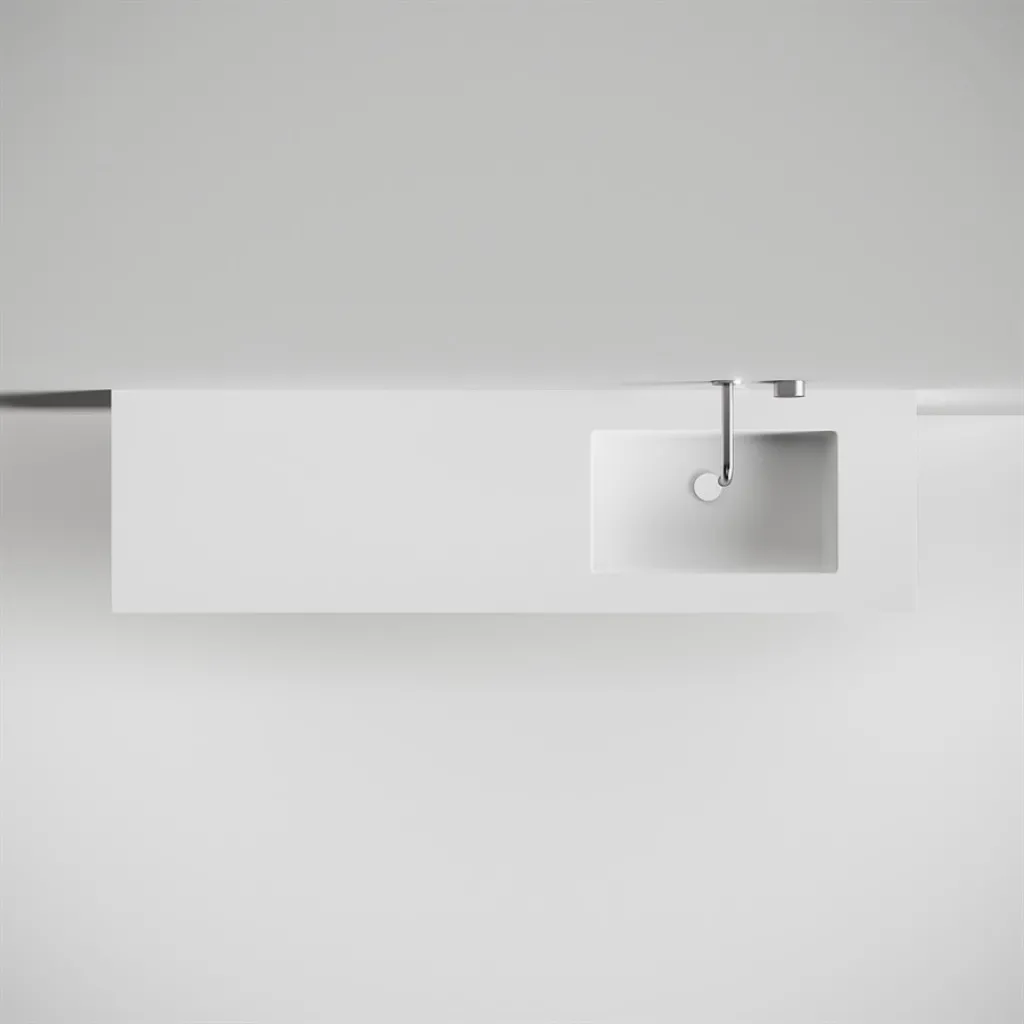 Copenhagen Chic 180R - Baderomsmøbler, Corian®, Matt hvit