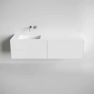 Copenhagen Chic 180L - Baderomsmøbler, Corian®, Matt hvit