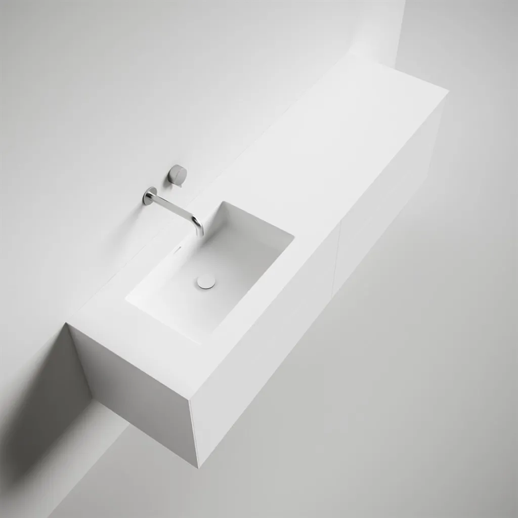 Copenhagen Chic 180L - Baderomsmøbler, Corian®, Matt hvit