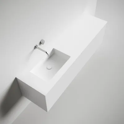 Copenhagen Chic 180L - Baderomsmøbler, Corian®, Matt hvit