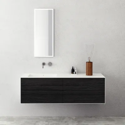 Copenhagen Chic 160L - Corian®, røkt svart eik