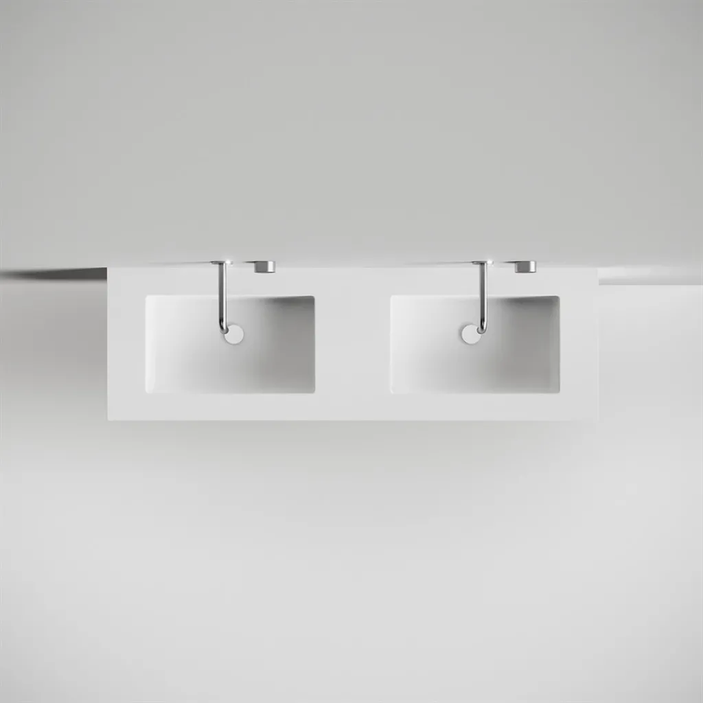 Copenhagen Chic 160D - Baderomsmøbler, Corian®, Matt hvit