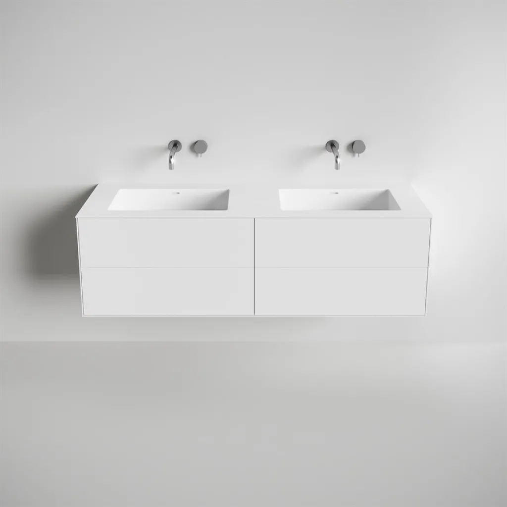 Copenhagen Chic 160D - Baderomsmøbler, Corian®, Matt hvit