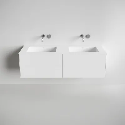 Copenhagen Chic 160D - Baderomsmøbler, Corian®, Matt hvit