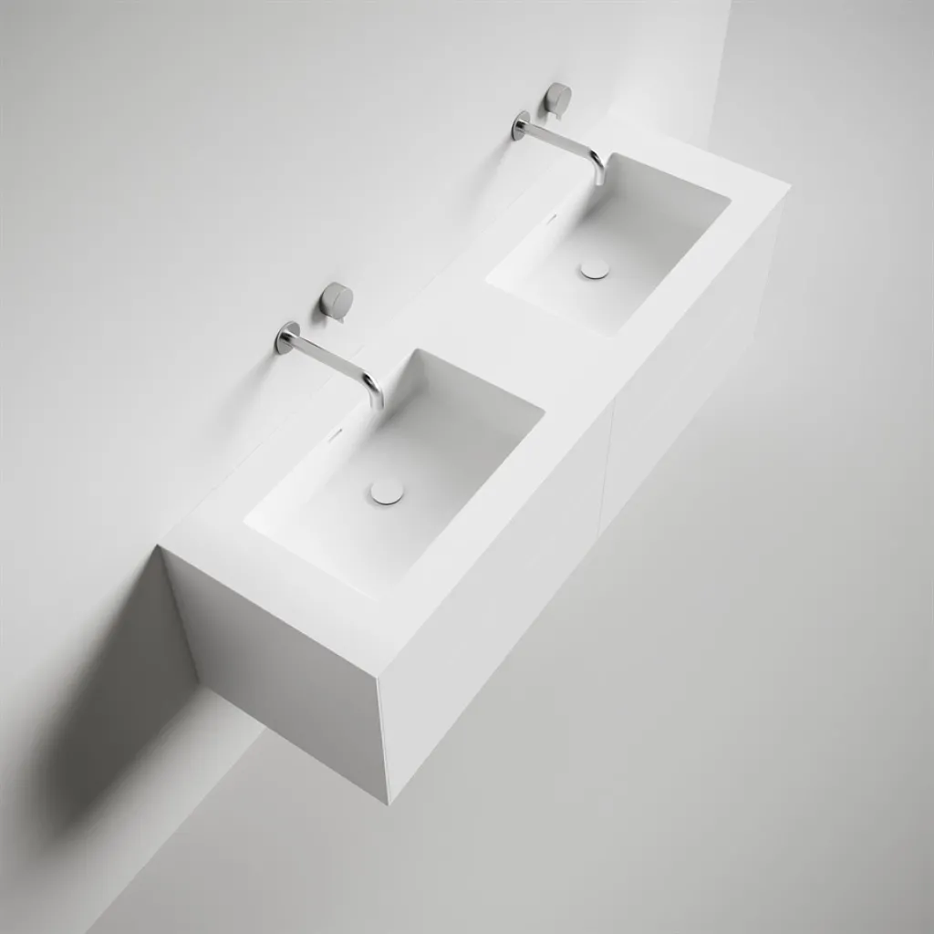 Copenhagen Chic 160D - Baderomsmøbler, Corian®, Matt hvit