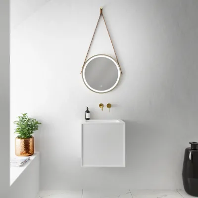 Compact Waterproof 50x40 - Vaskeskap, Matt Hvit SolidTec®