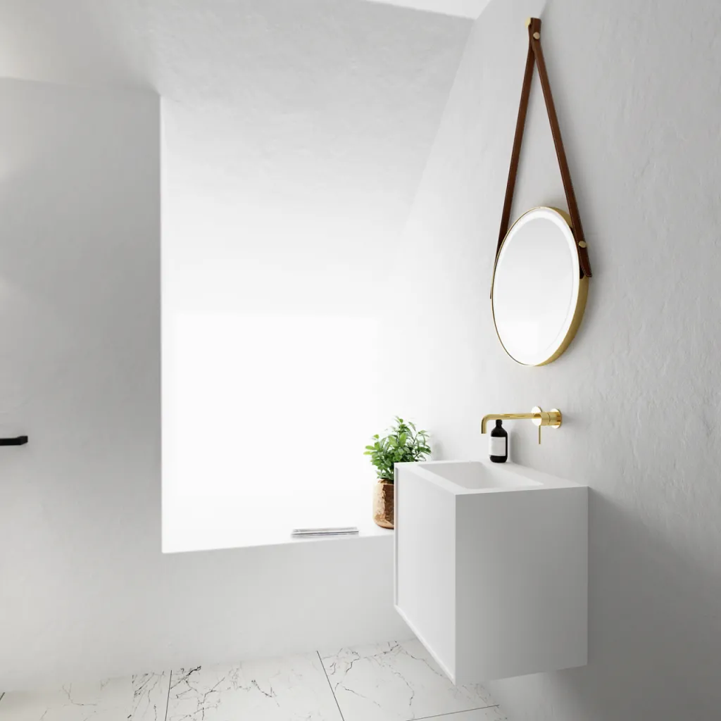 Compact Waterproof 50x40 - Vaskeskap, Matt Hvit SolidTec®