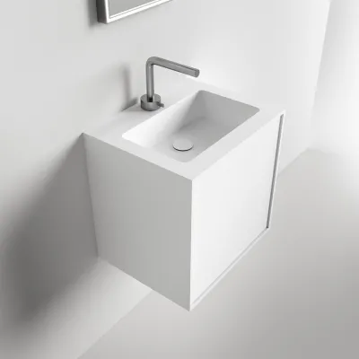 Compact Waterproof 50x40 - Vaskeskap, Matt Hvit SolidTec®