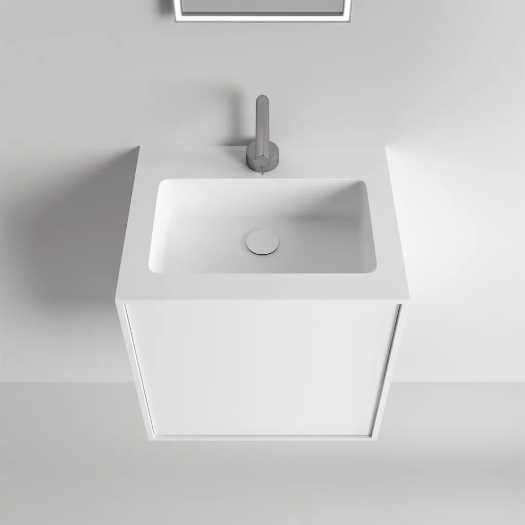 Compact Waterproof 50x40 - Vaskeskap, Matt Hvit SolidTec®