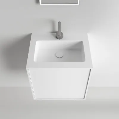 Compact Waterproof 50x40 - Vaskeskap, Matt Hvit SolidTec®