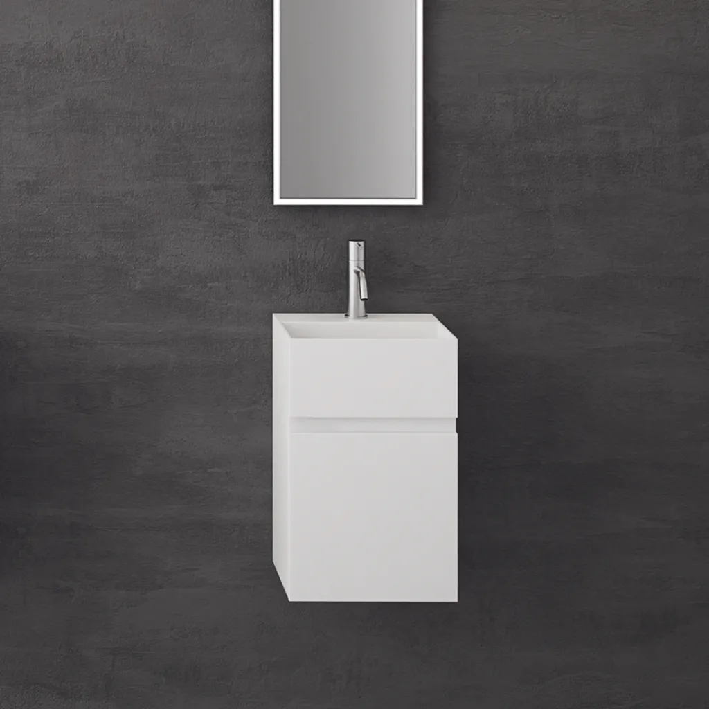 Compact 05 - Vaskeskap 32x28, Matt Hvit SolidTec®