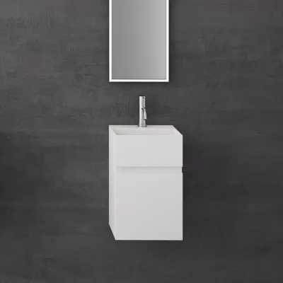 Compact 05 - Vaskeskap 32x28, Matt Hvit SolidTec®