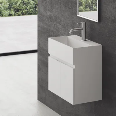 Compact 06 - Vaskemøbel 50x30 Matt Hvit SolidTec®