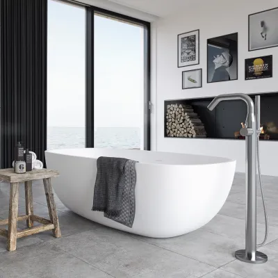 New Deep 162 - Badekar 162x80, Massiv matt hvit SolidTec®