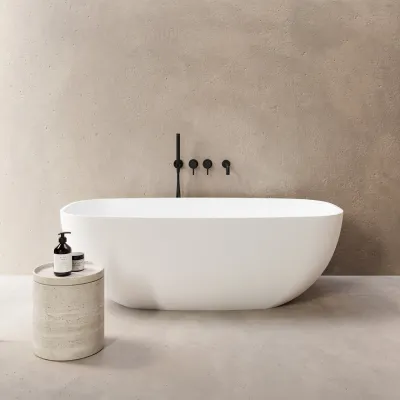 New Deep 162 - Badekar 162x80, Solid Matt White SolidTec®