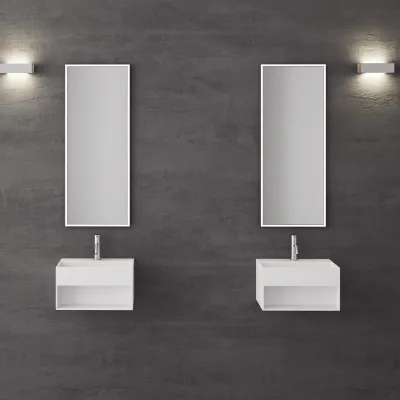 Boxo 45S - 45x30 cm Servant med oppbevaring, Mathvid SolidTec®