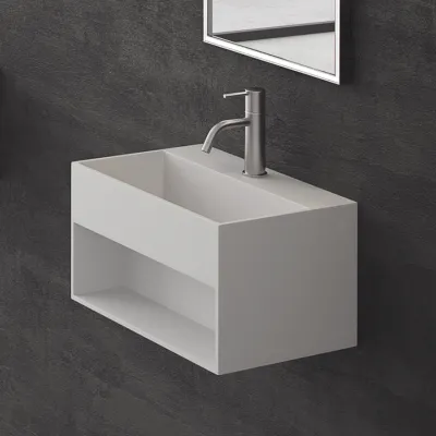 Boxo 45S - 45x30 cm Servant med oppbevaring, Mathvid SolidTec®