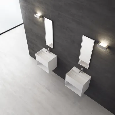 Boxo 55 - 55x40 Vask med oppbevaring, Mathvid SolidTec®