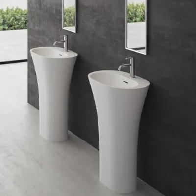 White Bucatini - 90hx63x42 sokkelvask, Mathvid SolidTec®