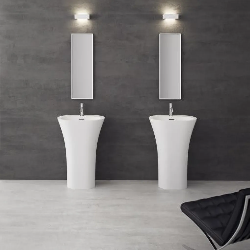 White Bucatini - 90hx63x42 sokkelvask, Mathvid SolidTec®