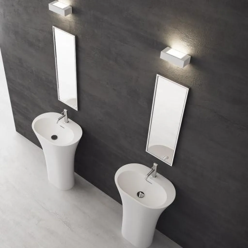 White Bucatini - 90hx63x42 sokkelvask, Mathvid SolidTec®