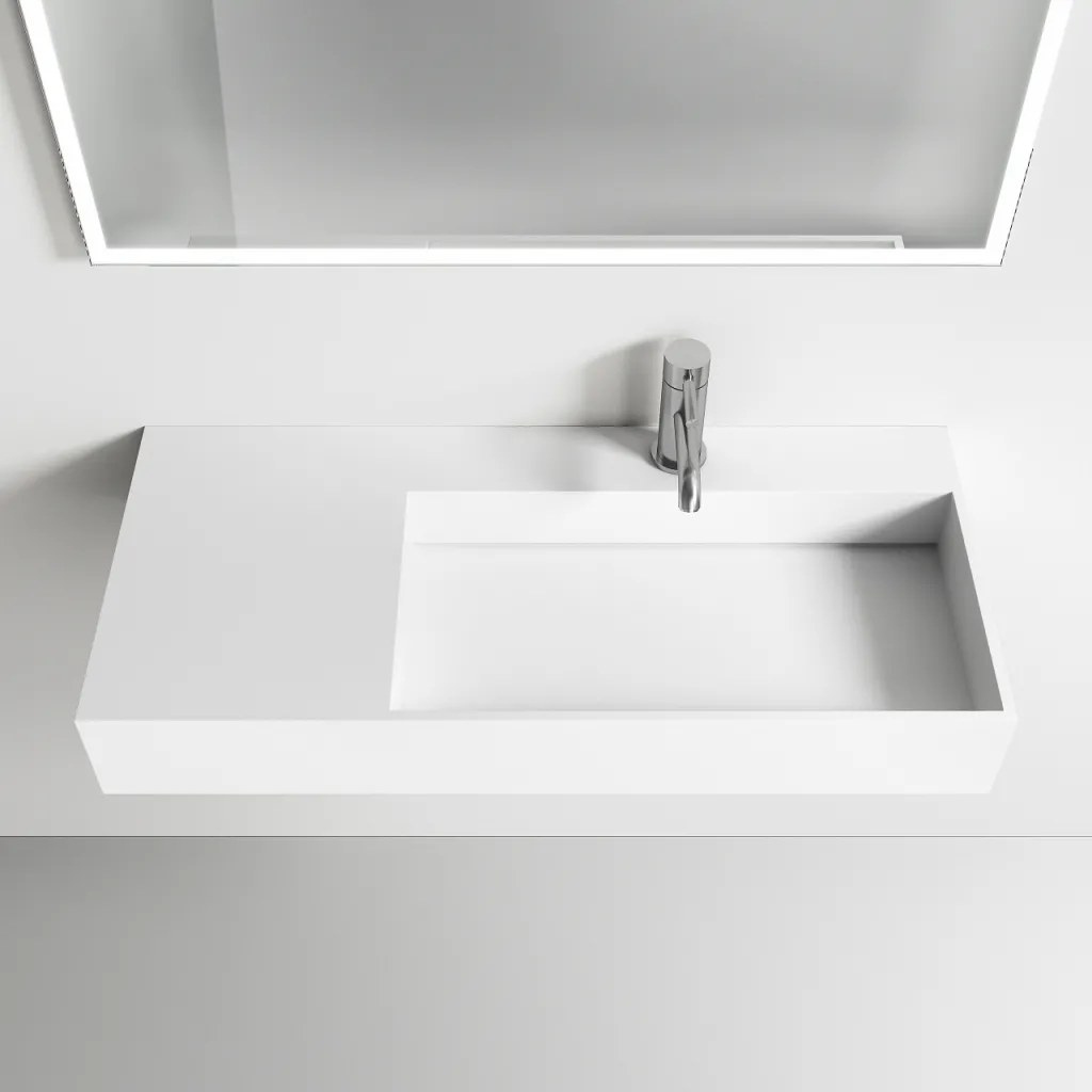 Kubo Inside 90R - Håndvask, matt hvit SolidTec®
