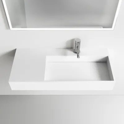 Kubo Inside 90R - Håndvask, matt hvit SolidTec®