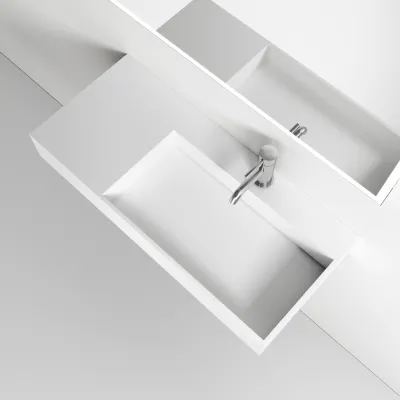 Kubo Inside 90R - Håndvask, matt hvit SolidTec®