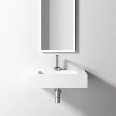 Waterproof 60 - 60x40 Servant, Matt hvit SolidTec®