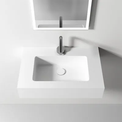 Waterproof 60 - 60x40 Servant, Matt hvit SolidTec®