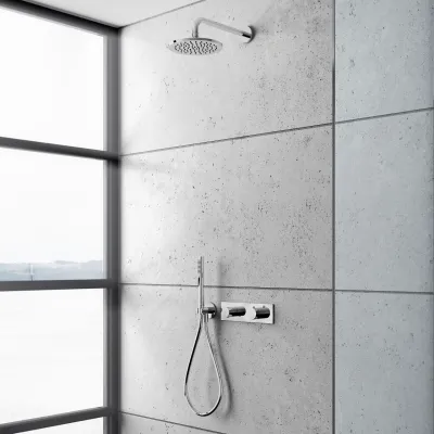 Nostromo A12 Rain DeLuxe - Ø20 Termostatisk dusjsett, Krom