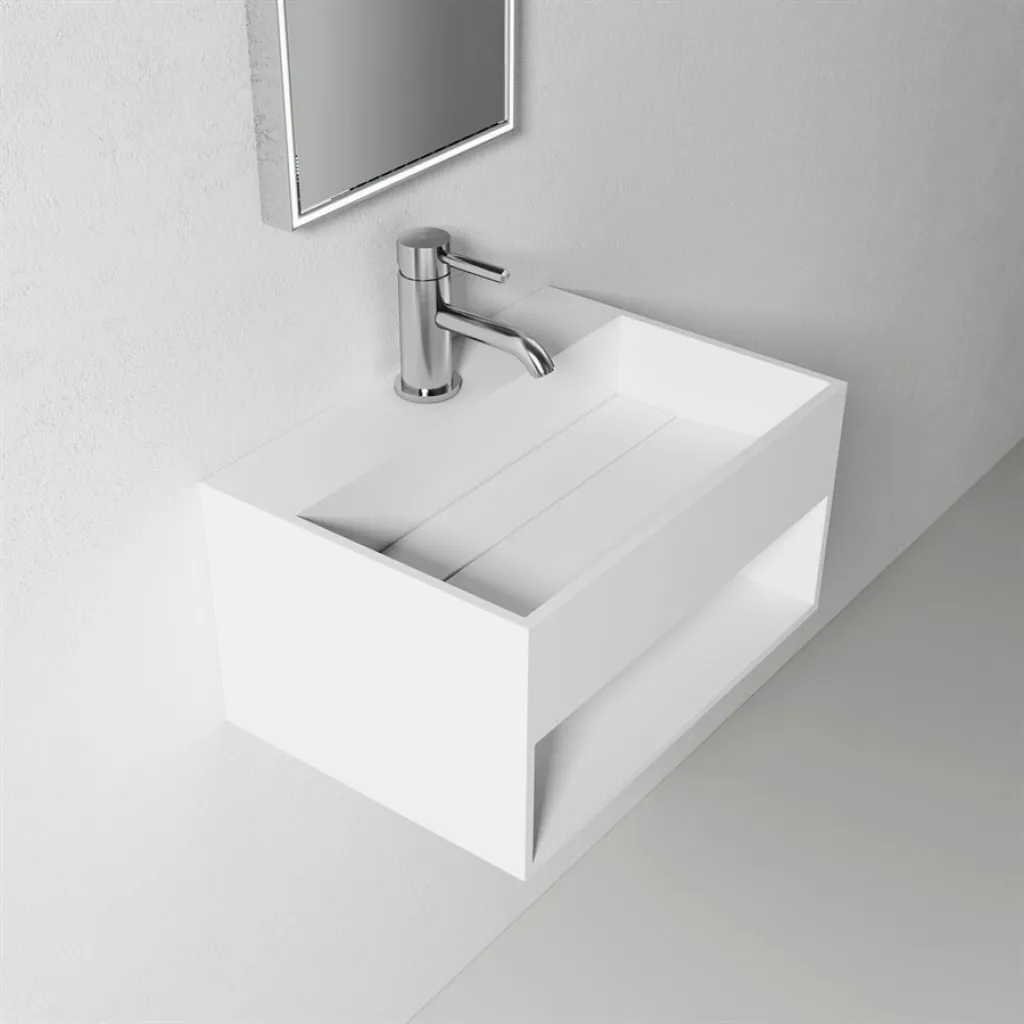 Boxo 50 - 50x35, Servant med oppbevaring, Mathvid SolidTec®