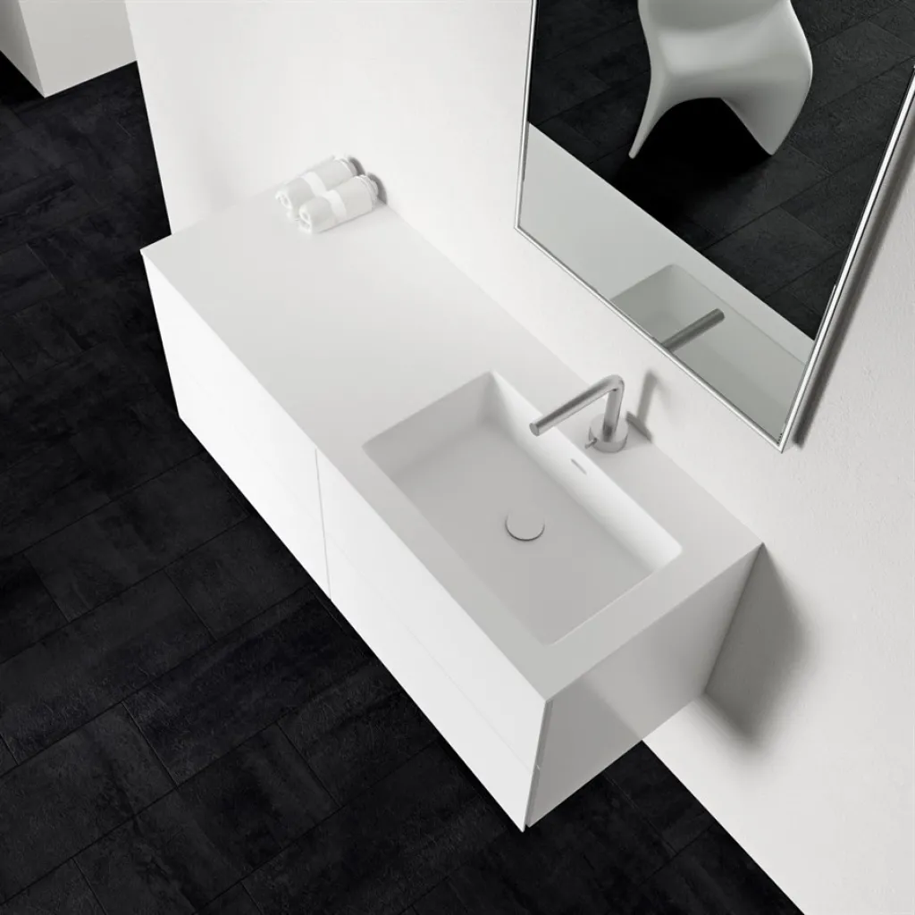 Block Soho 120R - Vaskeromsskap 120x46, matt hvit