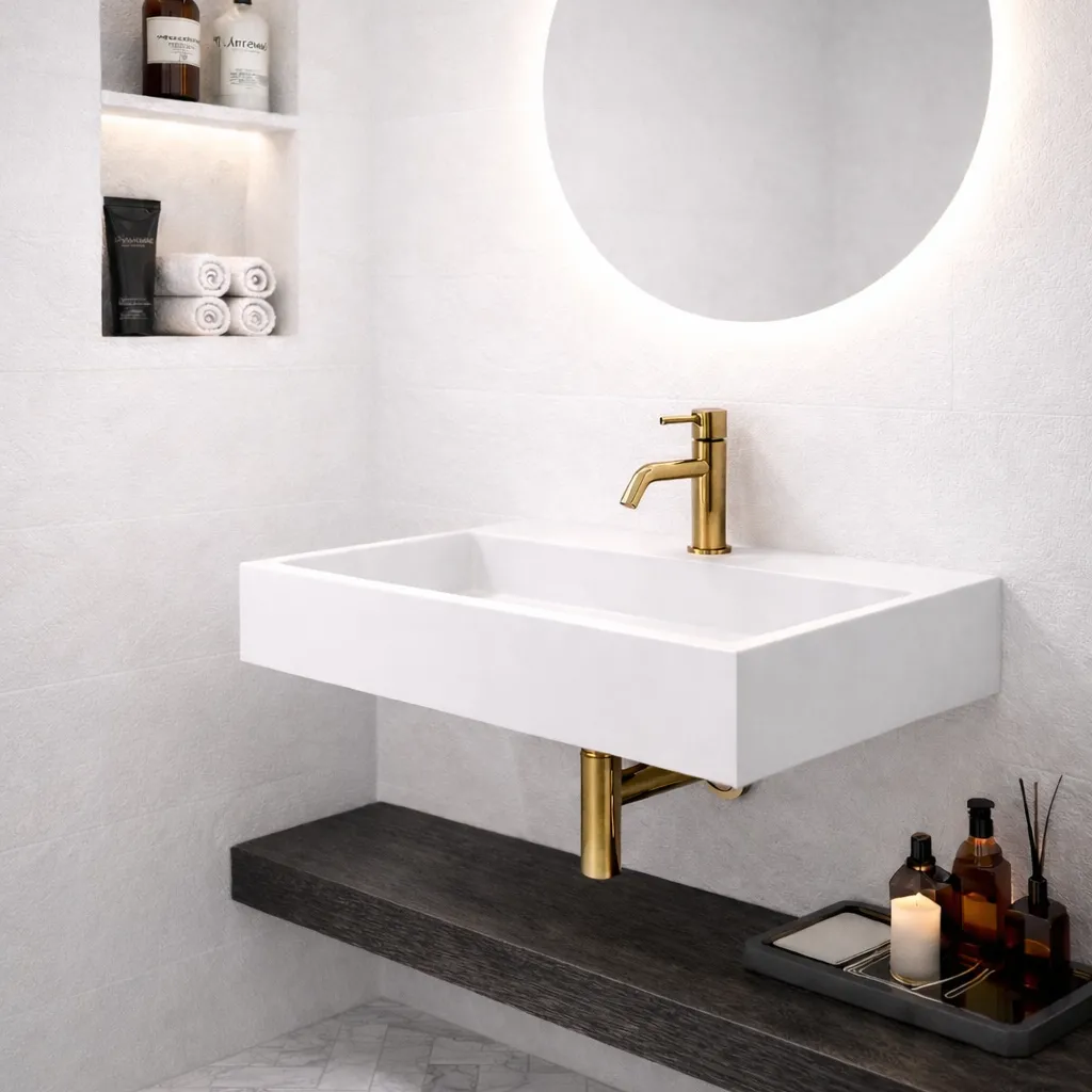 Kubo 60 - 60x40 Servant, Matt hvit SolidTec®